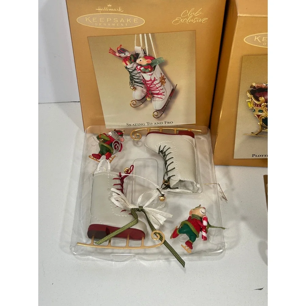 Hallmark Keepsake Club Exclusive Ornaments 2003 Skating 2004 Plotting The Course